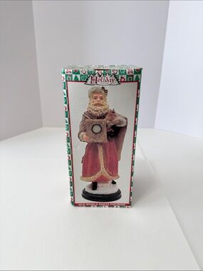 World Bazaars Old World Santa Figurine in Red and Gold